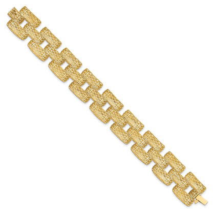 14K Yellow Gold Polished Fancy Link Bracelet