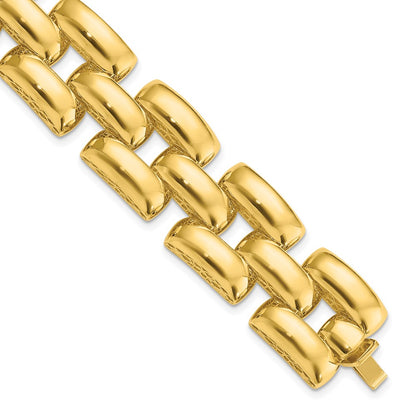 14K Yellow Gold Polished Fancy Link Bracelet
