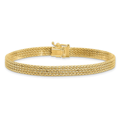 14K Yellow Gold Polished Woven Bracelet