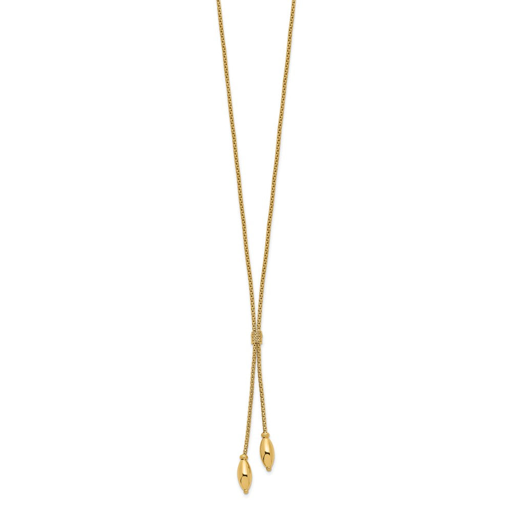 14K Yellow Gold Polished With 2In. Ext. Drop Necklace