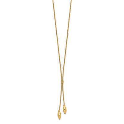 14K Yellow Gold Polished With 2In. Ext. Drop Necklace