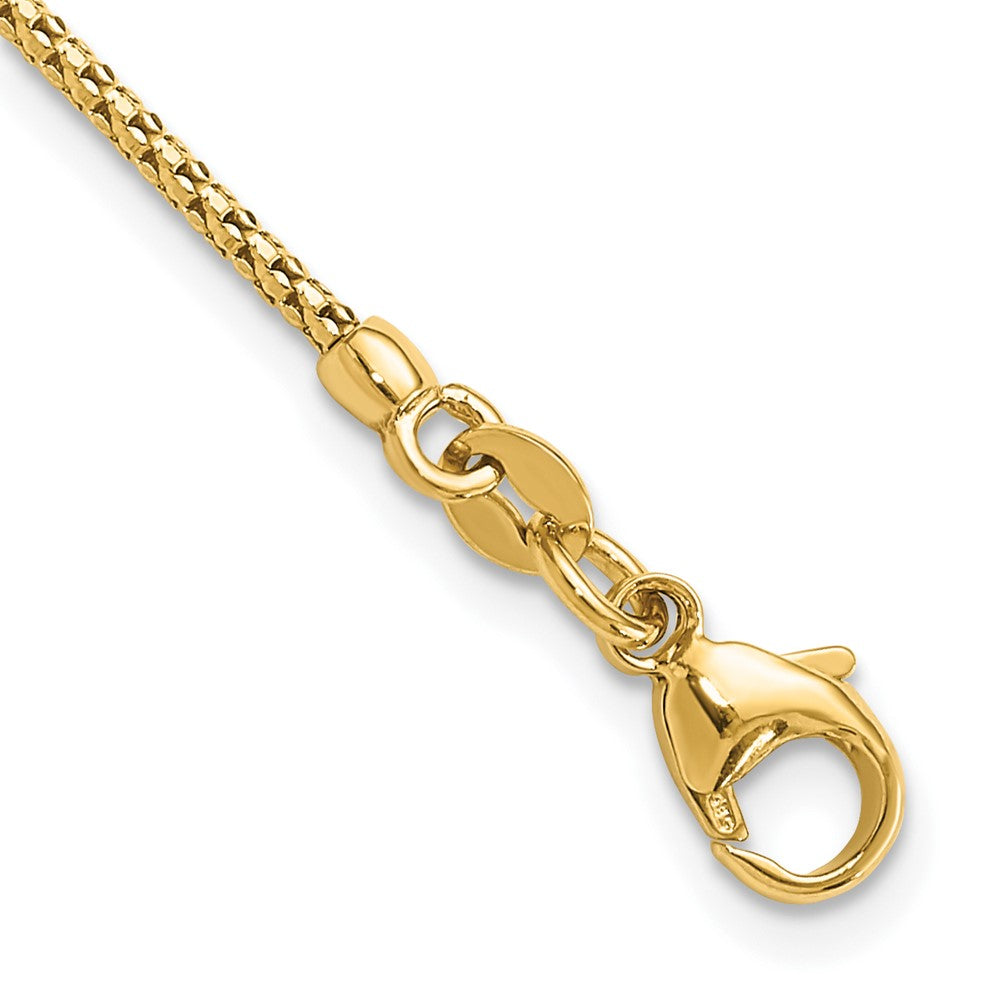 14K Yellow Gold Polished With 2In. Ext. Drop Necklace