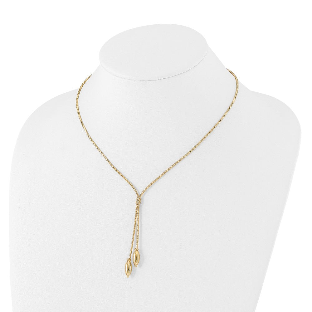 14K Yellow Gold Polished With 2In. Ext. Drop Necklace