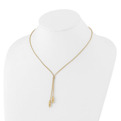 14K Yellow Gold Polished With 2In. Ext. Drop Necklace