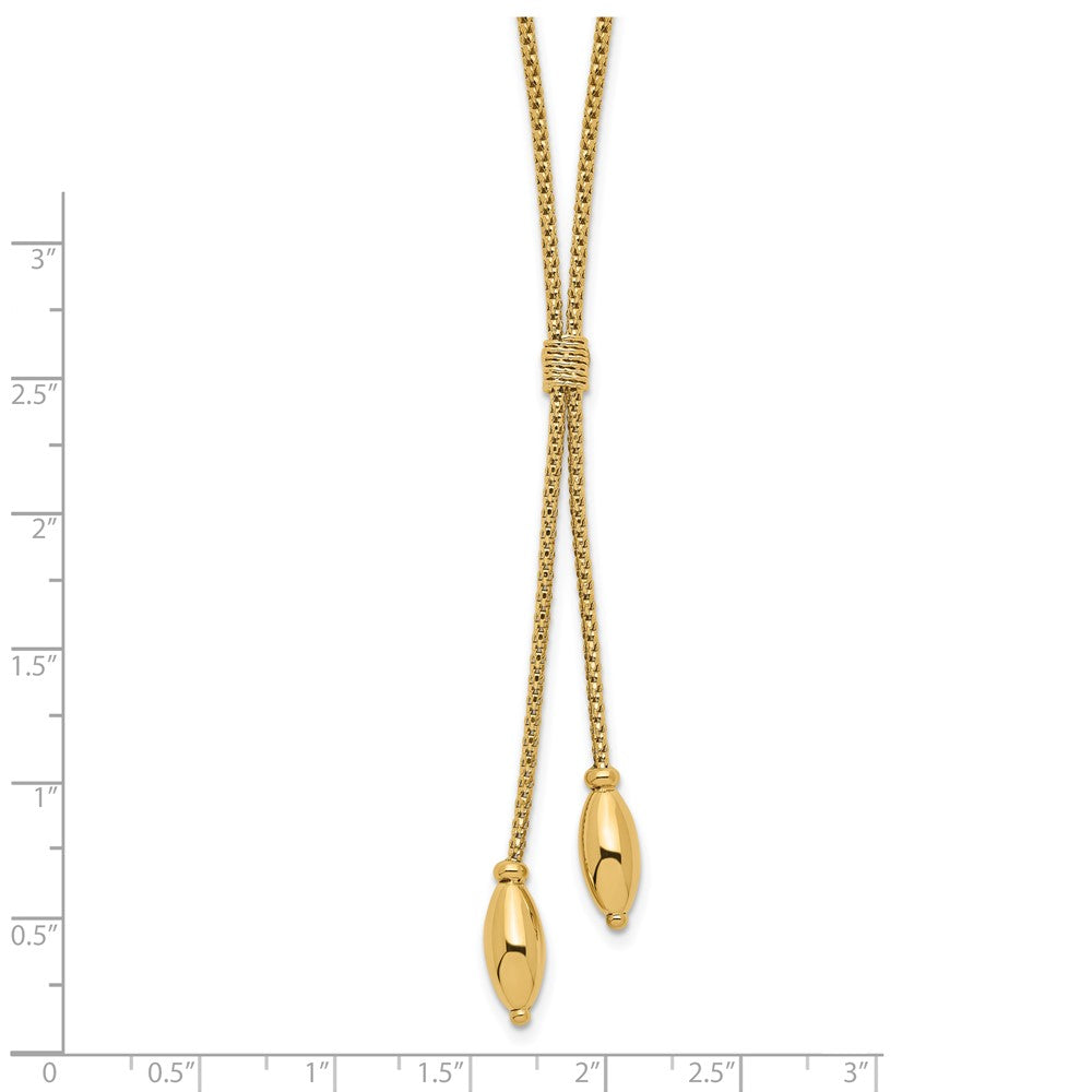 14K Yellow Gold Polished With 2In. Ext. Drop Necklace