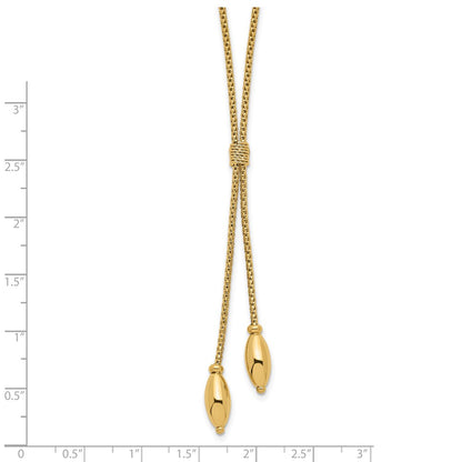 14K Yellow Gold Polished With 2In. Ext. Drop Necklace