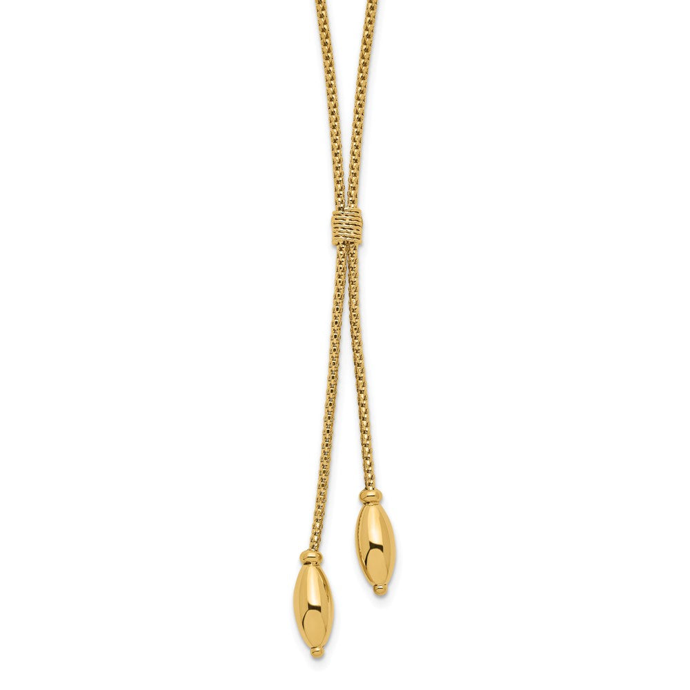 14K Yellow Gold Polished With 2In. Ext. Drop Necklace