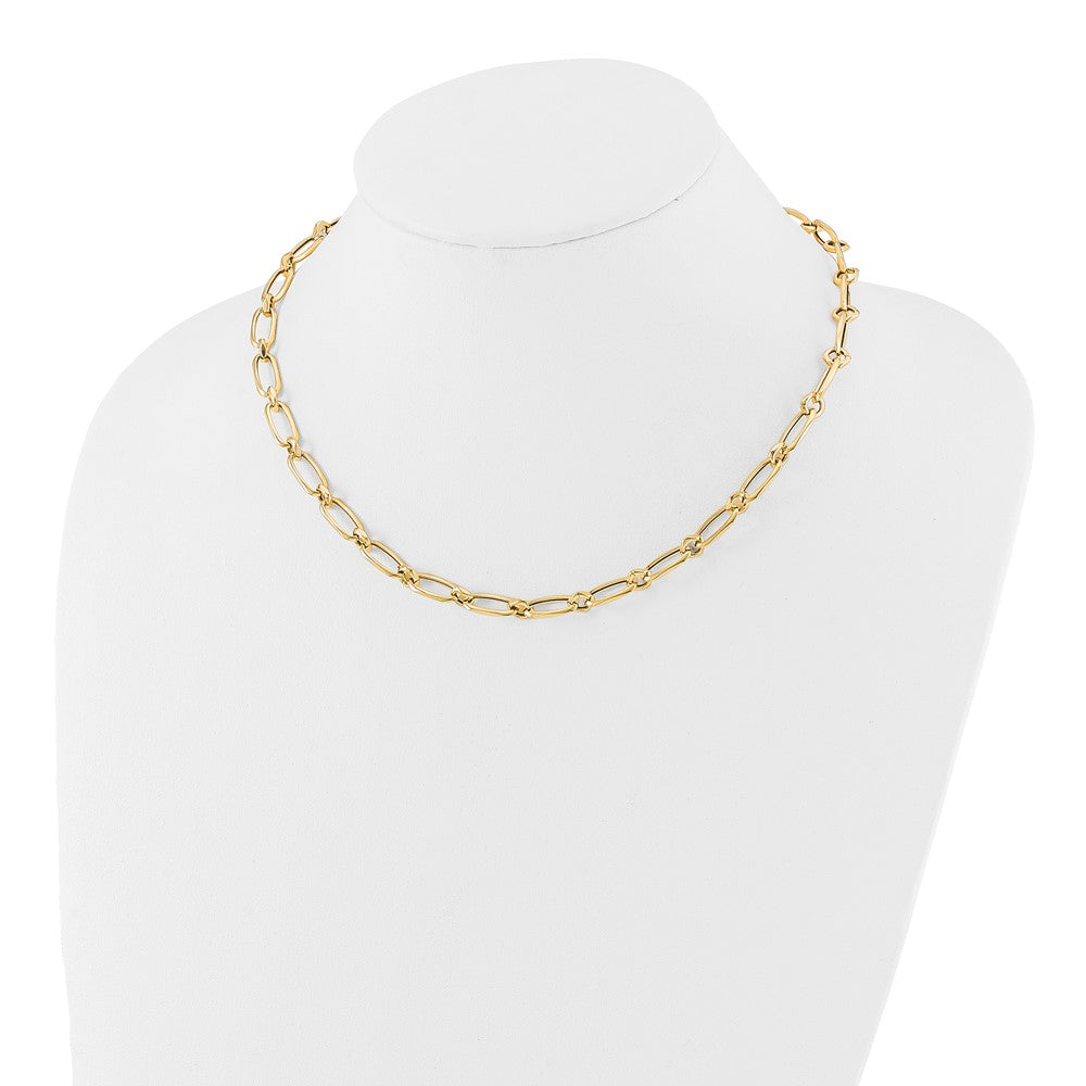 14K Yellow Gold Polished Fancy Link Necklace