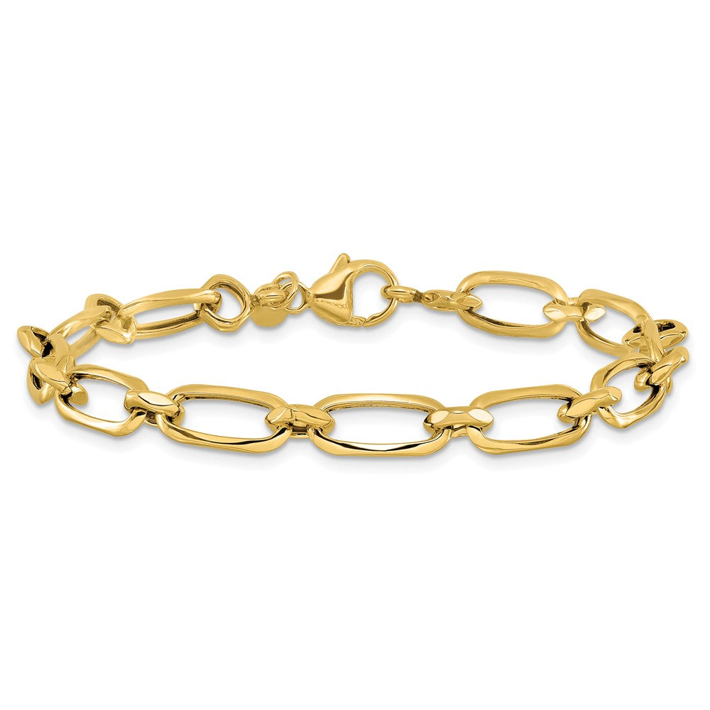 14K Yellow Gold Polished Fancy Link Bracelet