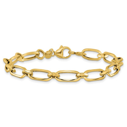 14K Yellow Gold Polished Fancy Link Bracelet