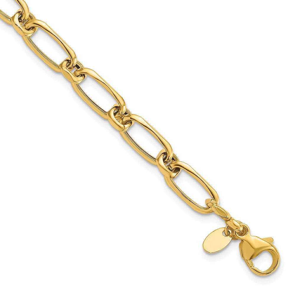 14K Yellow Gold Polished Fancy Link Bracelet