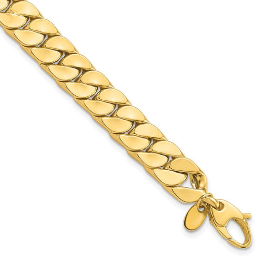 14K Yellow Gold Polished Fancy Curb Bracelet