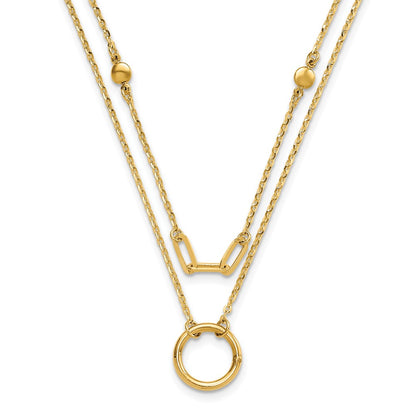 14K Yellow Gold Polished Double Layer Necklace