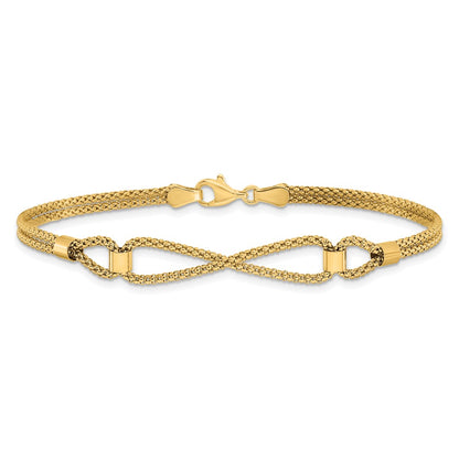 14K Yellow Gold Polished 2 Strand Fancy Bracelet