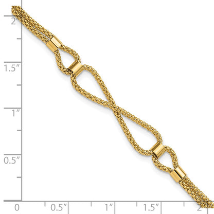 14K Yellow Gold Polished 2 Strand Fancy Bracelet