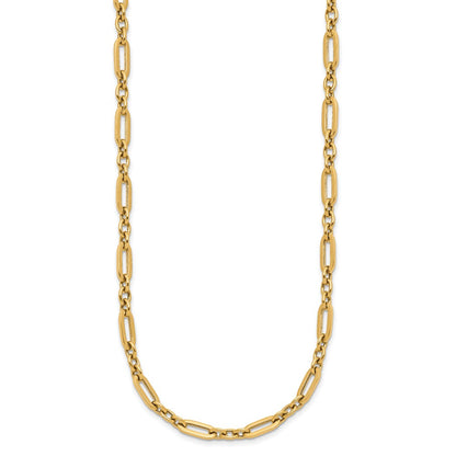 14K Yellow Gold Polished Fancy Link Necklace
