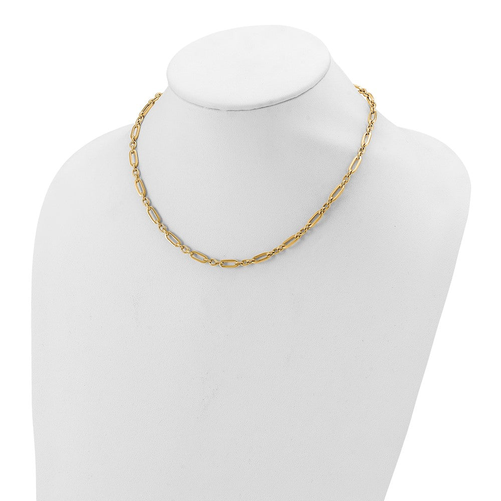 14K Yellow Gold Polished Fancy Link Necklace