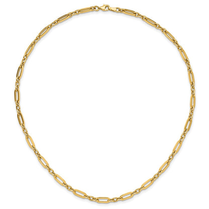 14K Yellow Gold Polished Fancy Link Necklace