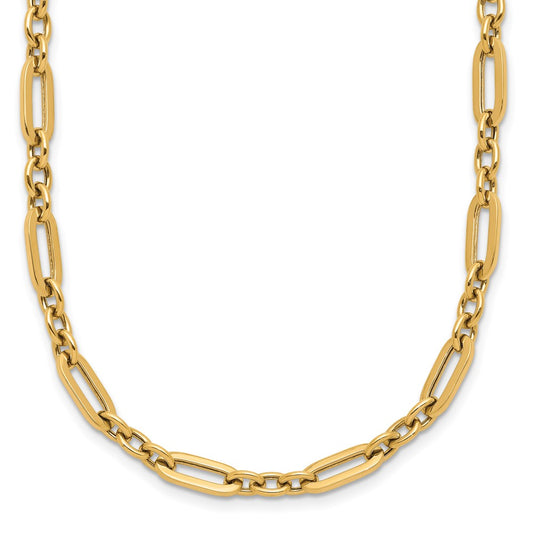 14K Yellow Gold Polished Fancy Link Necklace