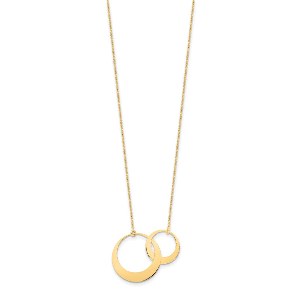 14K Yellow Gold Polished Interlocked Circles Fancy With 1In Ext. Necklace