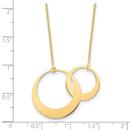 14K Yellow Gold Polished Interlocked Circles Fancy With 1In Ext. Necklace