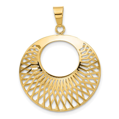 14K Yellow Gold Polished Hollow Fancy Pendant