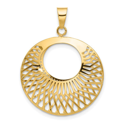 14K Yellow Gold Polished Hollow Fancy Pendant