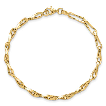 14K Yellow Gold Polished Fancy Link Bracelet