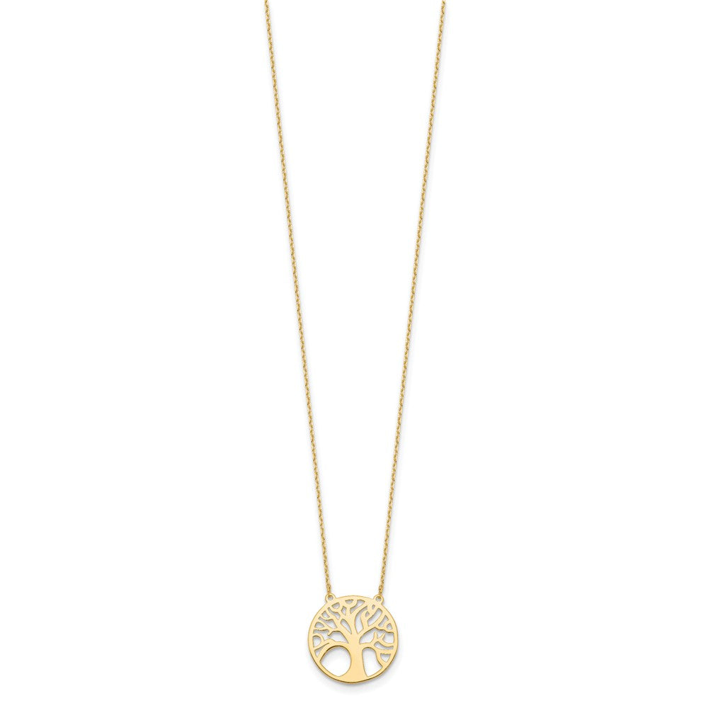 14K Yellow Gold Polished Tree Of Life Necklace