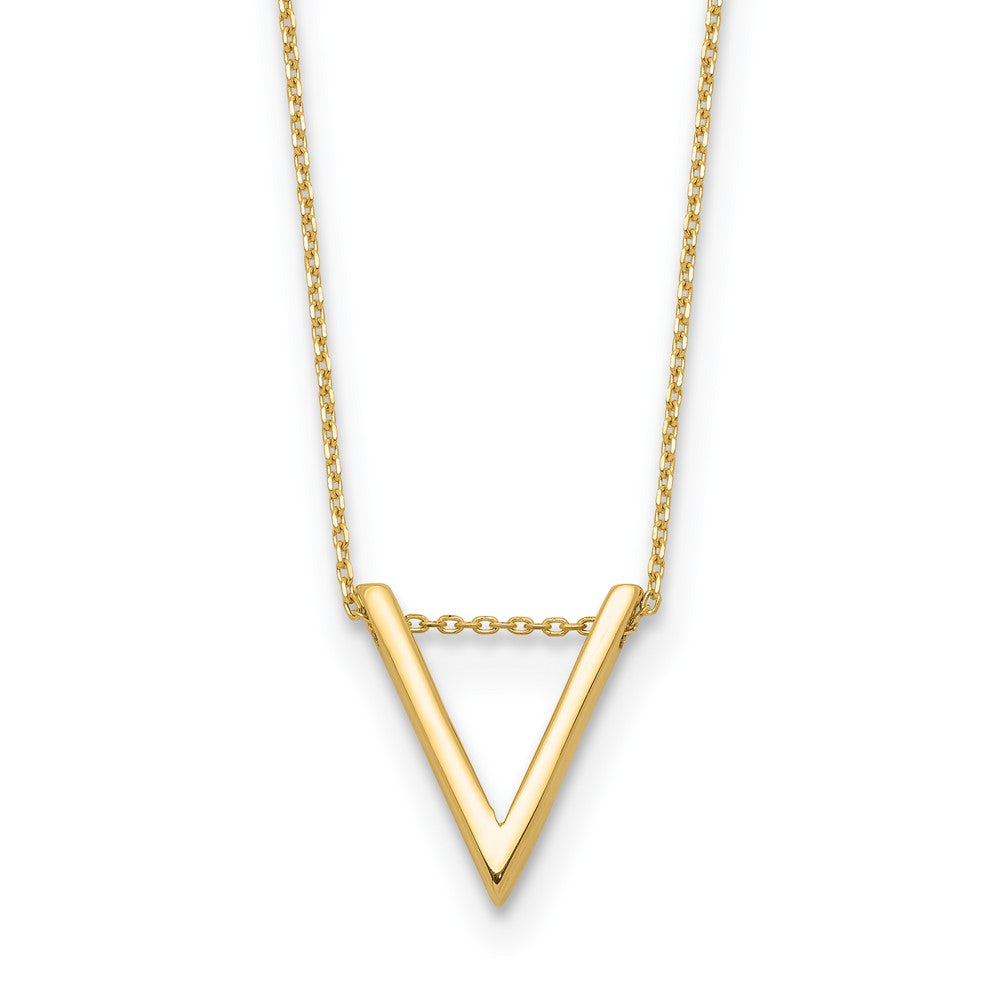 14K Yellow Gold Polished V Necklace