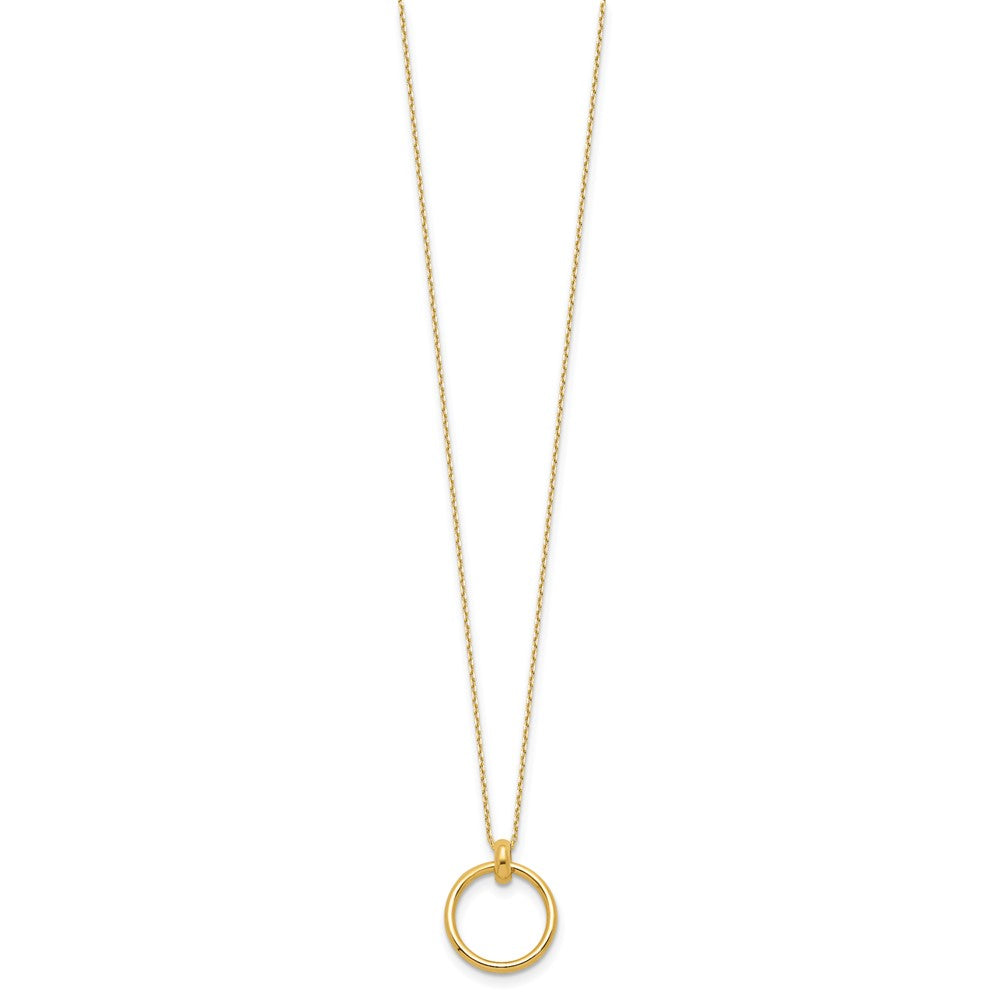 14K Yellow Gold Polished Circle Necklace