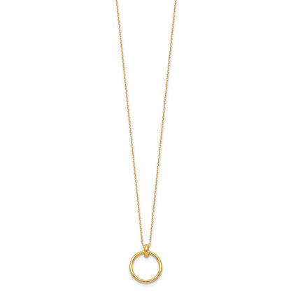 14K Yellow Gold Polished Circle Necklace