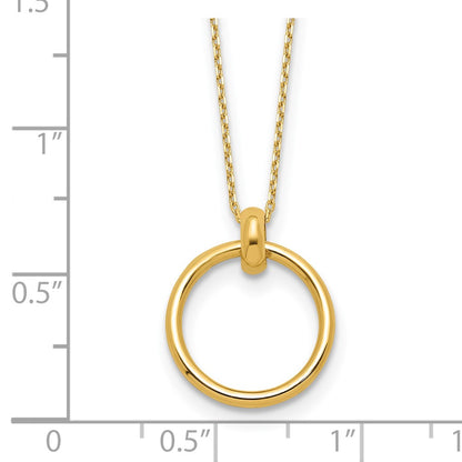 14K Yellow Gold Polished Circle Necklace