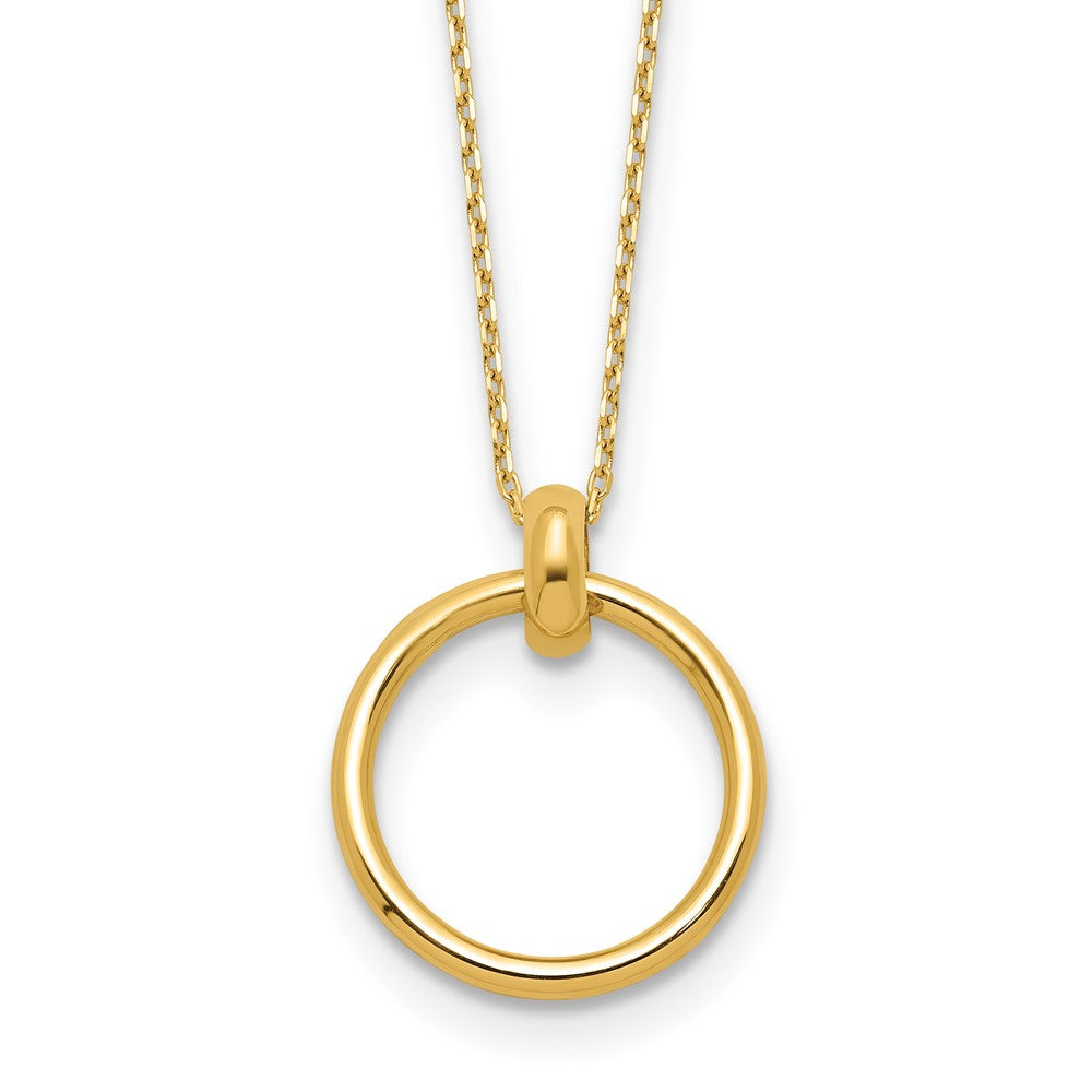 14K Yellow Gold Polished Circle Necklace