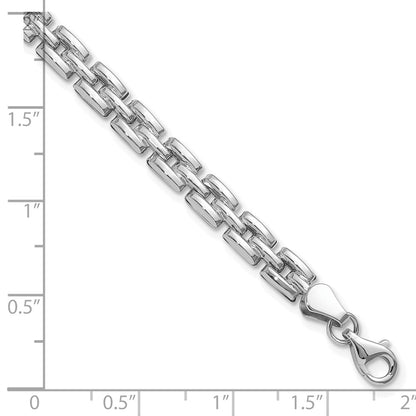 14K White Gold Polished Fancy Link Bracelet