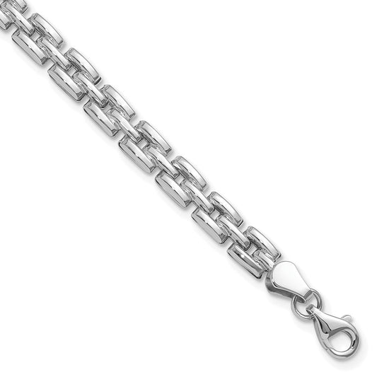 14K White Gold Polished Fancy Link Bracelet