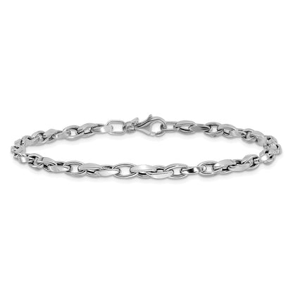14K White Gold Polished Fancy Link Bracelet