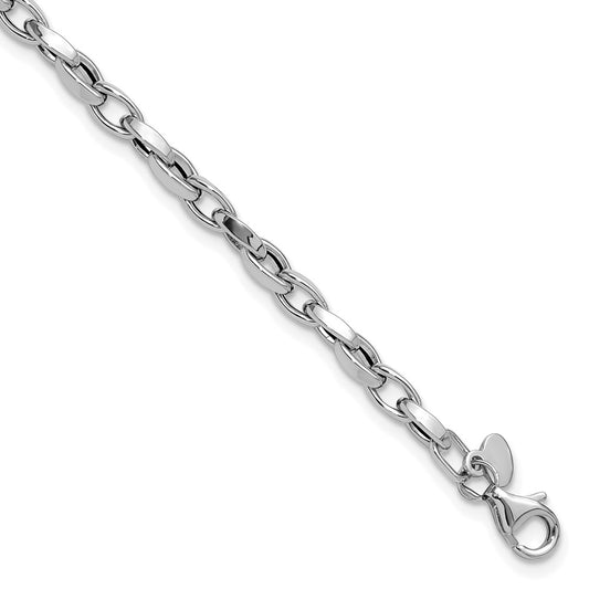 14K White Gold Polished Fancy Link Bracelet
