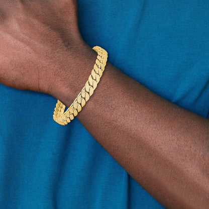 14K Yellow Gold Polished Textured Reversible Men'S Bracelet