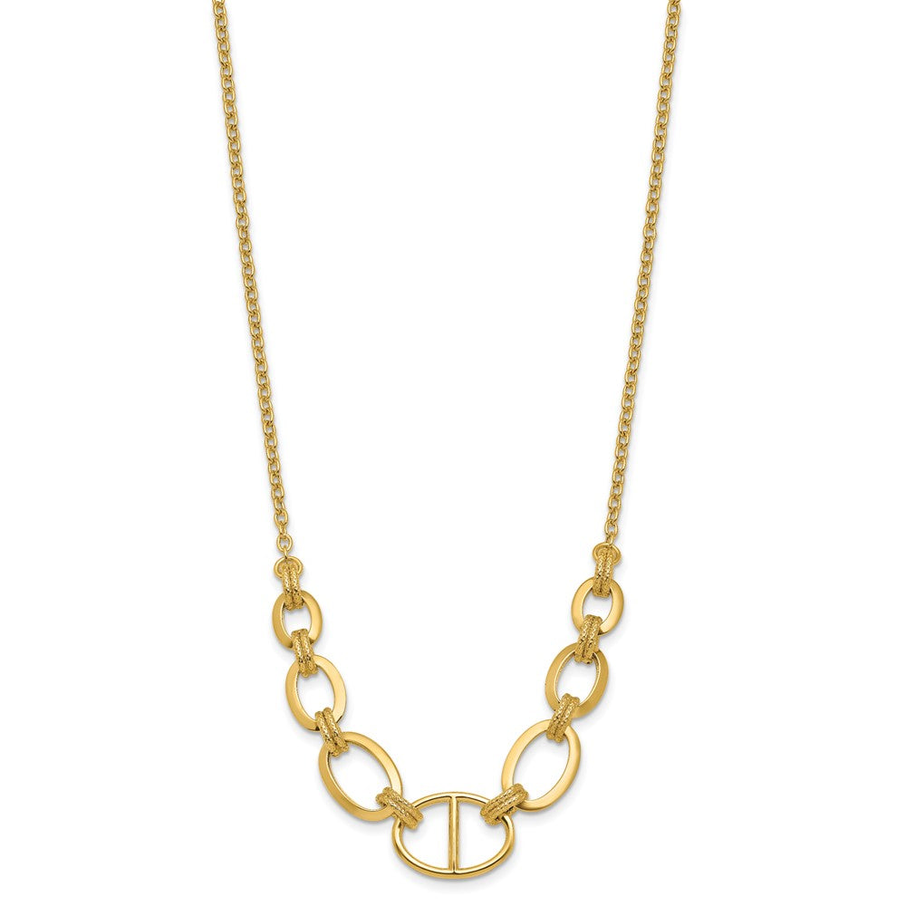 14K Yellow Gold Polished And Textured Fancy Necklace
