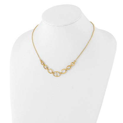 14K Yellow Gold Polished And Textured Fancy Necklace