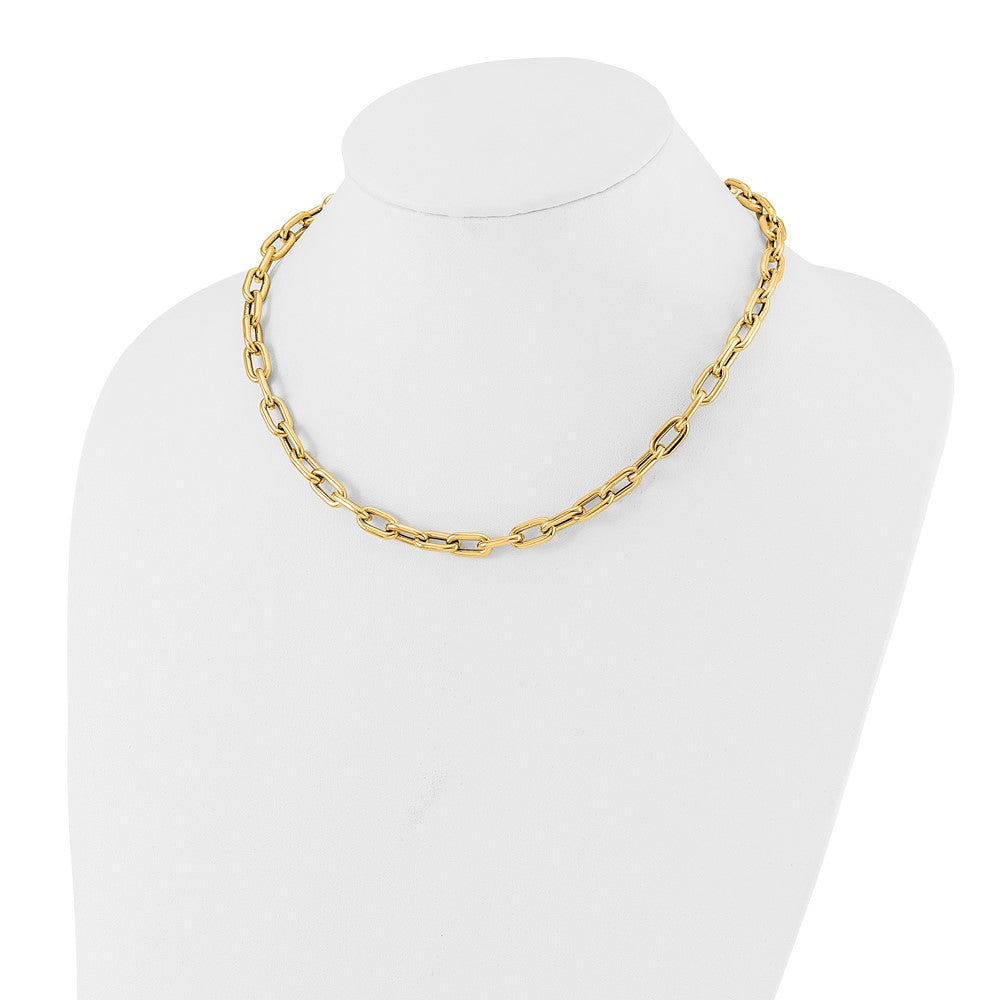 14K Yellow Gold Polished Fancy Toggle Link Necklace