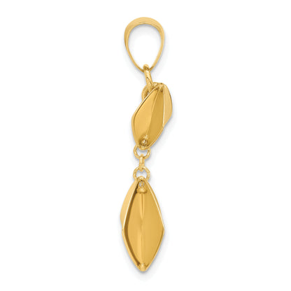 14K Yellow Gold Polished Fancy Dangle Pendant