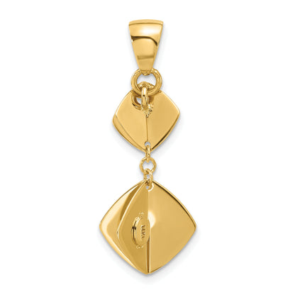 14K Yellow Gold Polished Fancy Dangle Pendant