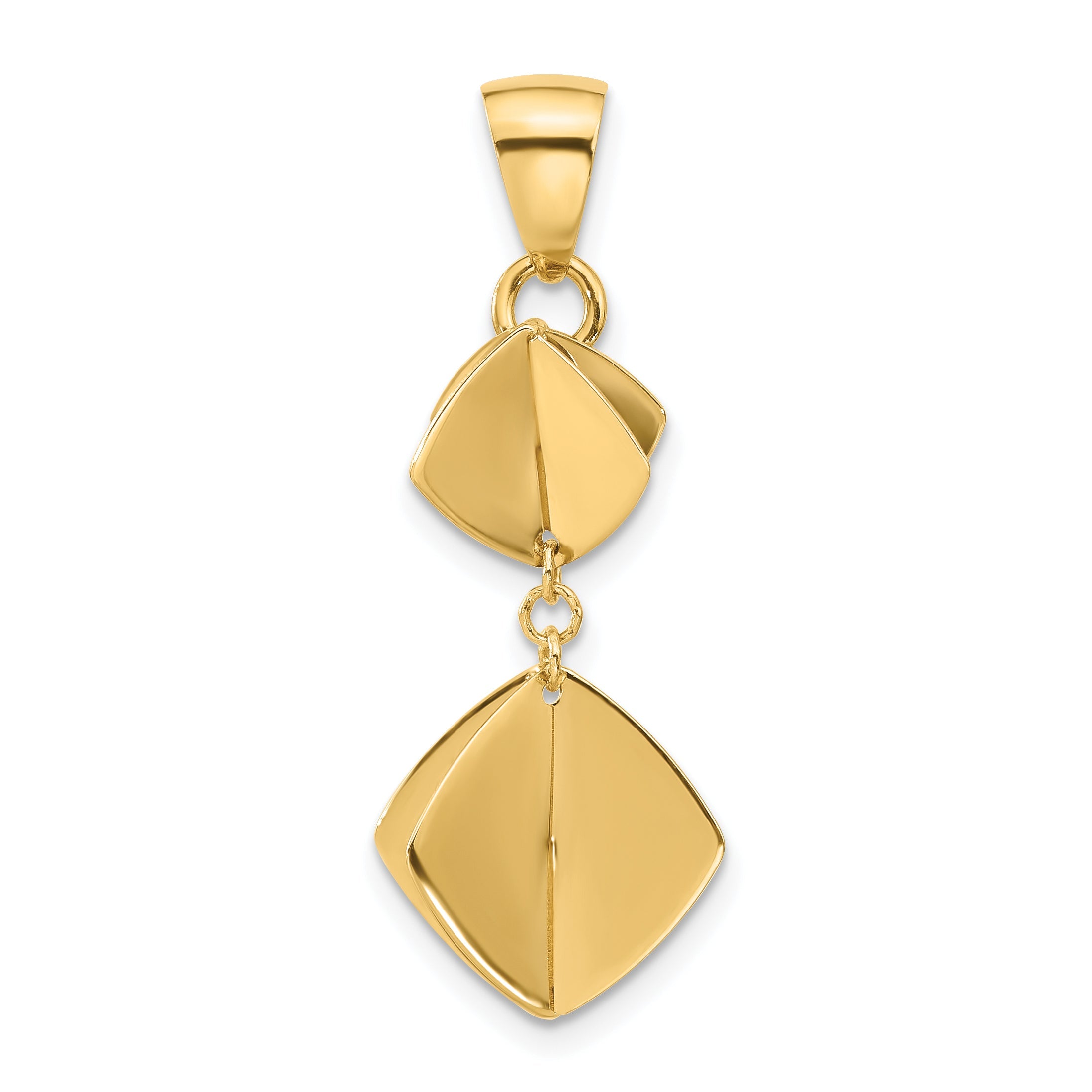 14K Yellow Gold Polished Fancy Dangle Pendant