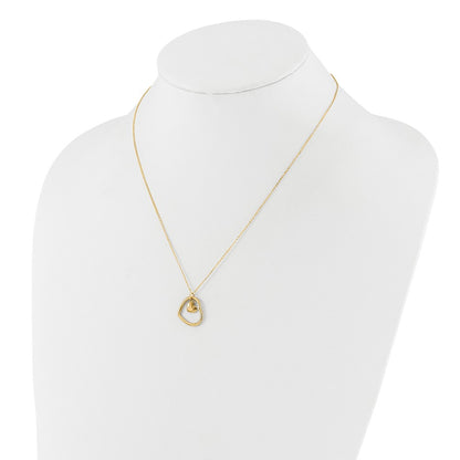 14K Yellow Gold Polished Heart Pendant Necklace