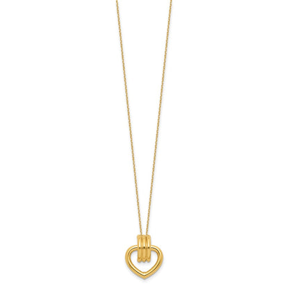 14K Yellow Gold Polished Heart Necklace