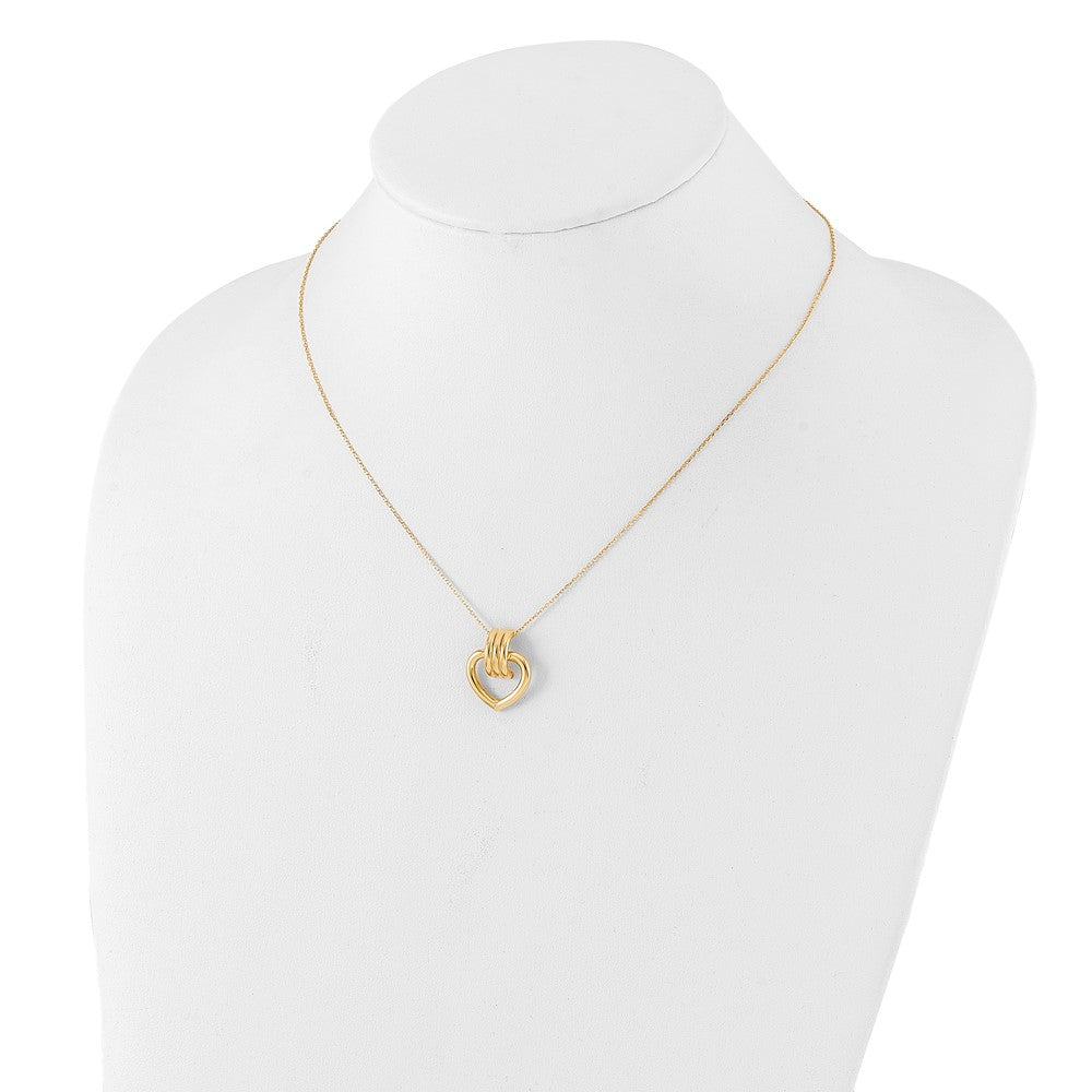 14K Yellow Gold Polished Heart Necklace