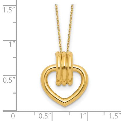 14K Yellow Gold Polished Heart Necklace