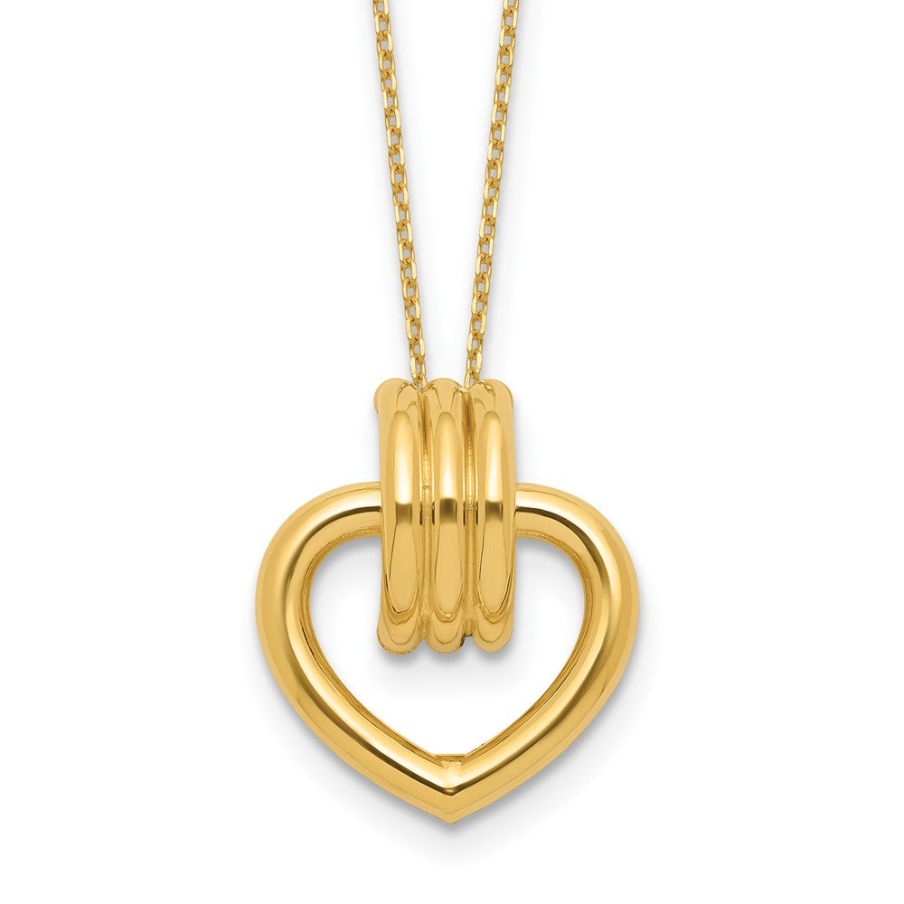 14K Yellow Gold Polished Heart Necklace